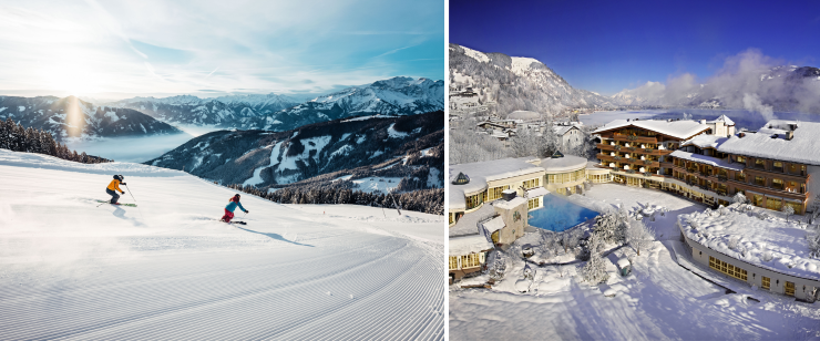 Luxuswinter vereint Floating und Gletscherskilauf