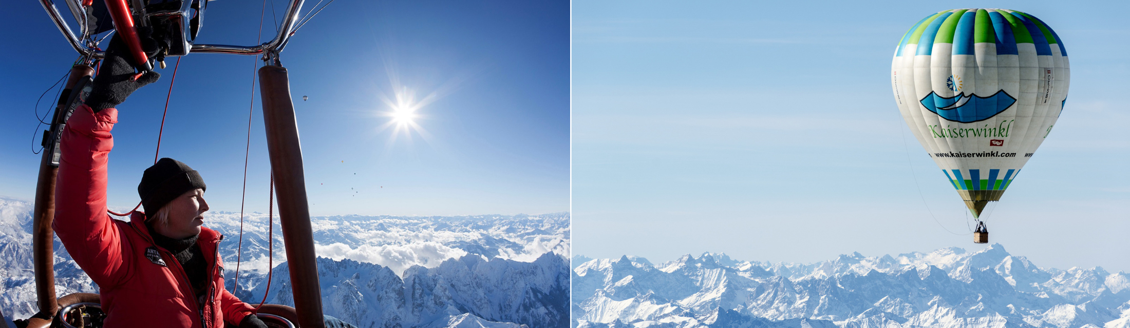 Schwerelos über verschneiten Gipfeln Schwerelos über verschneiten Gipfeln