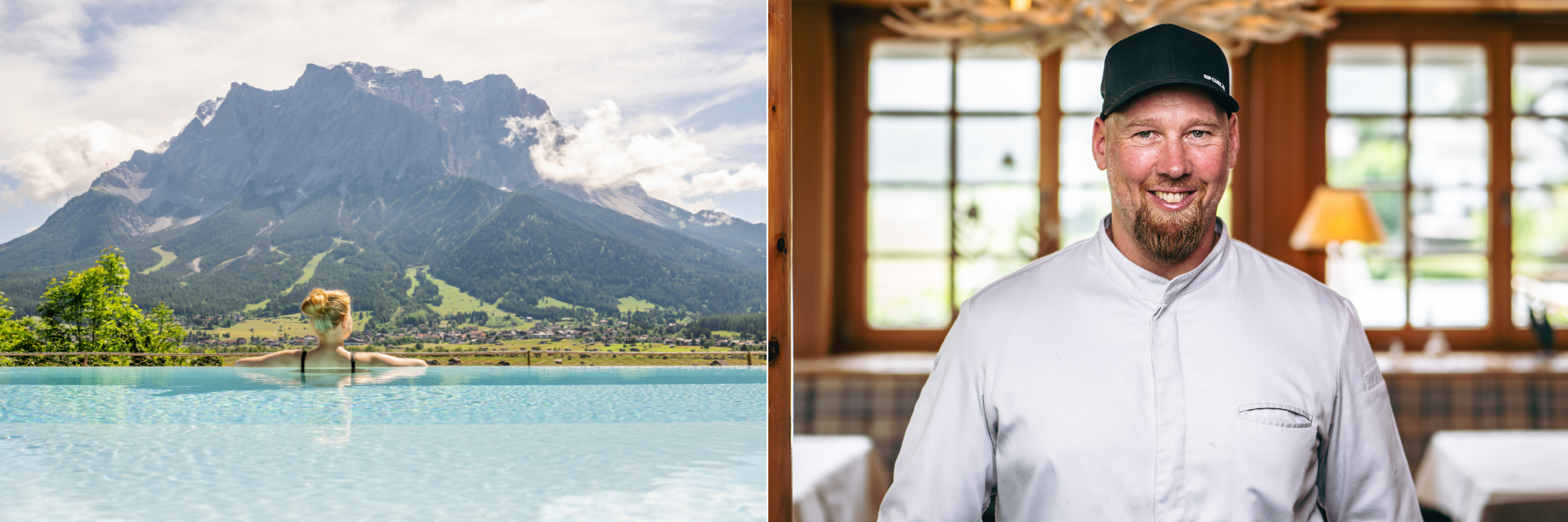 Spitzenkulinarik und Wellness mit Blick auf die Sonnenseite der Zugspitze