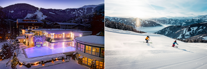 Luxuswinter vereint Floating und Gletscherskilauf